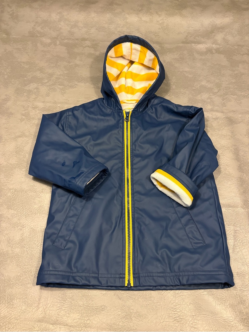 Hatley Navy Raincoat with Yellow Accents